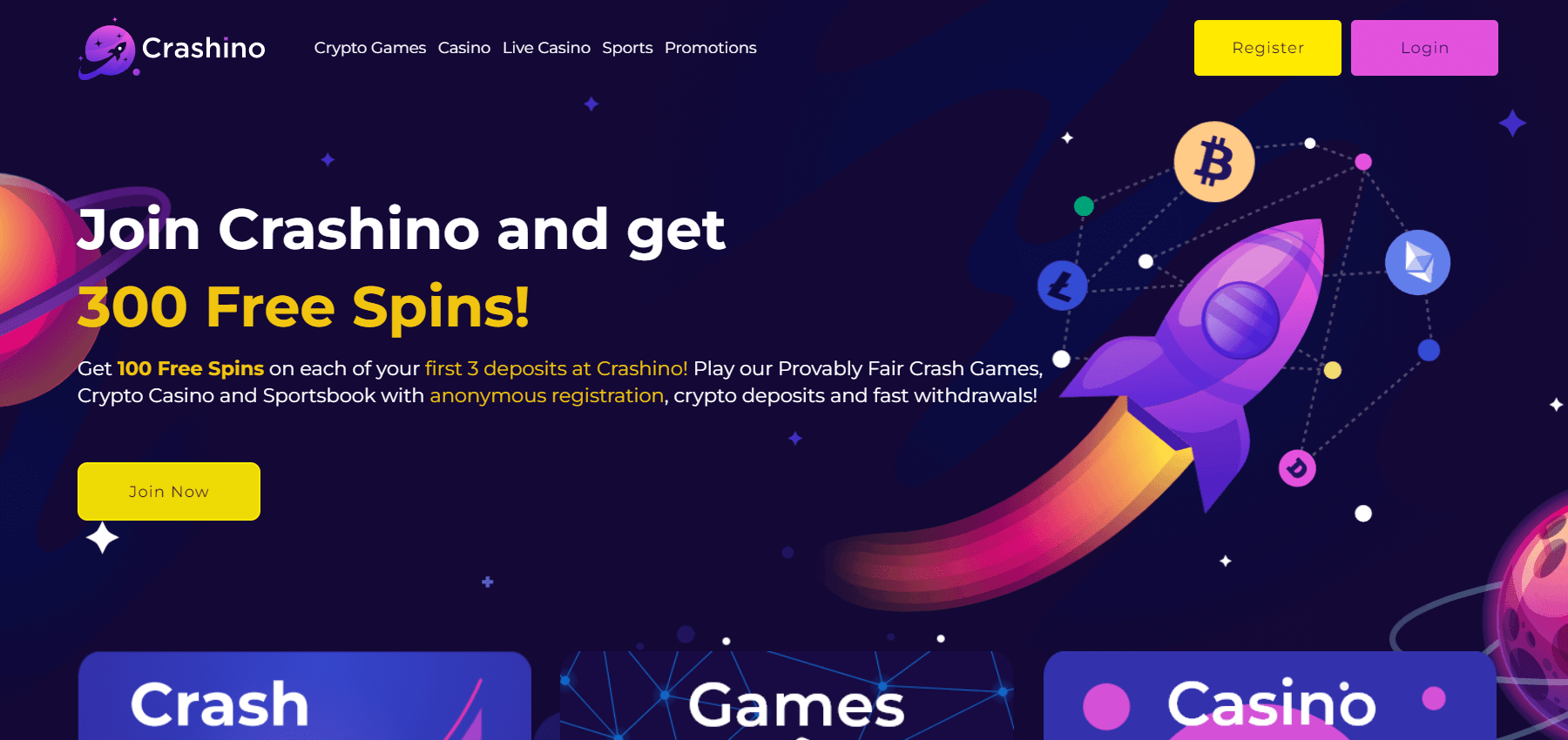 Page d'accueil Crashino