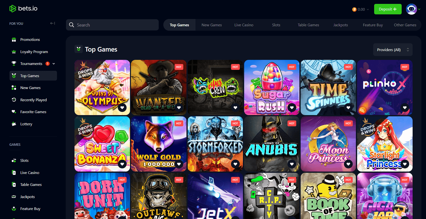 Jeux de casino Bets.io