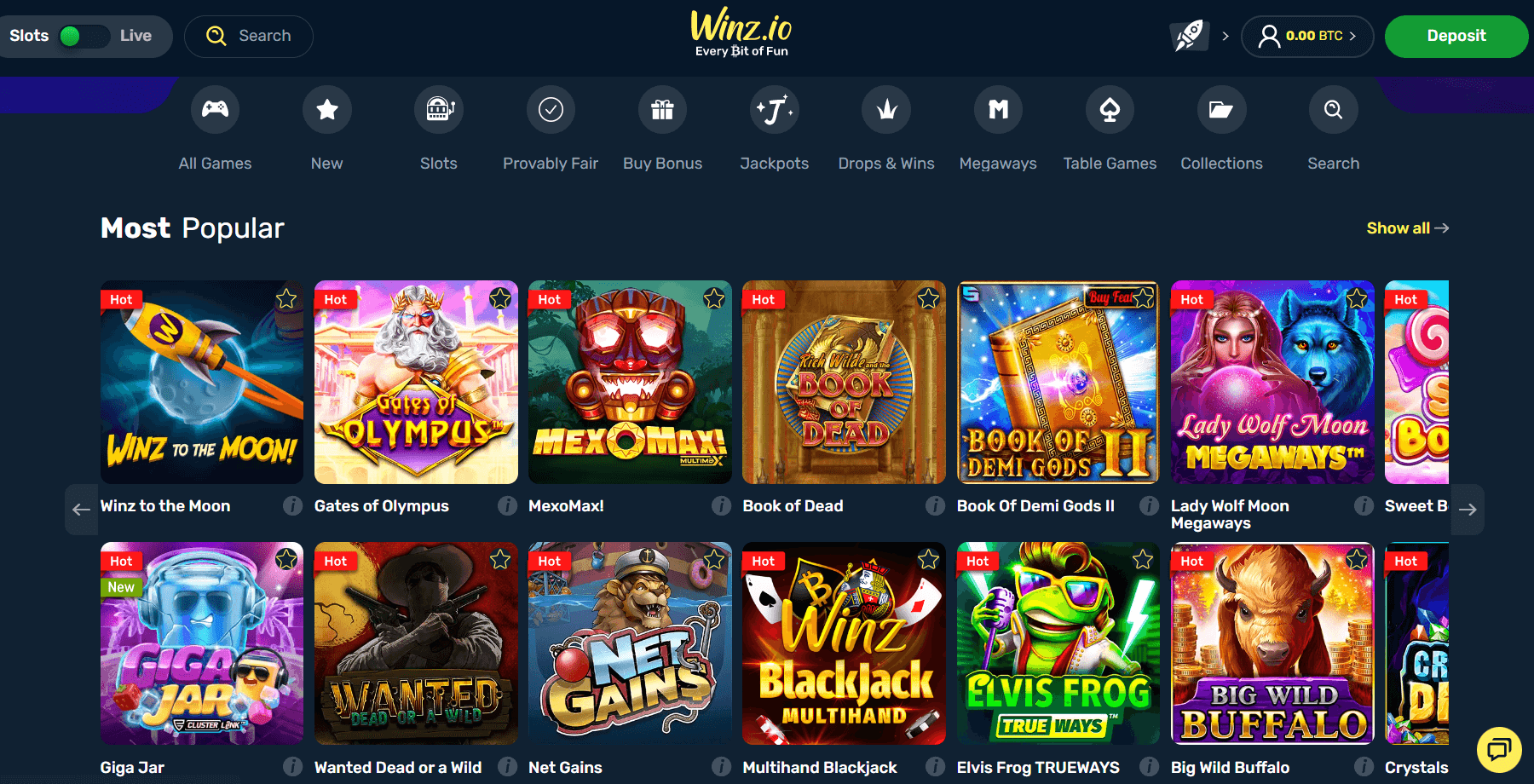 Jeux de machines à sous Winz