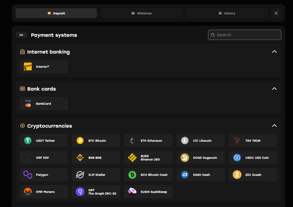 Page de dépôt de Fairspin