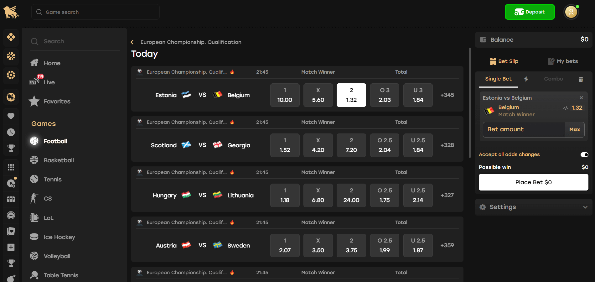 Paris sportifs de Fairspin