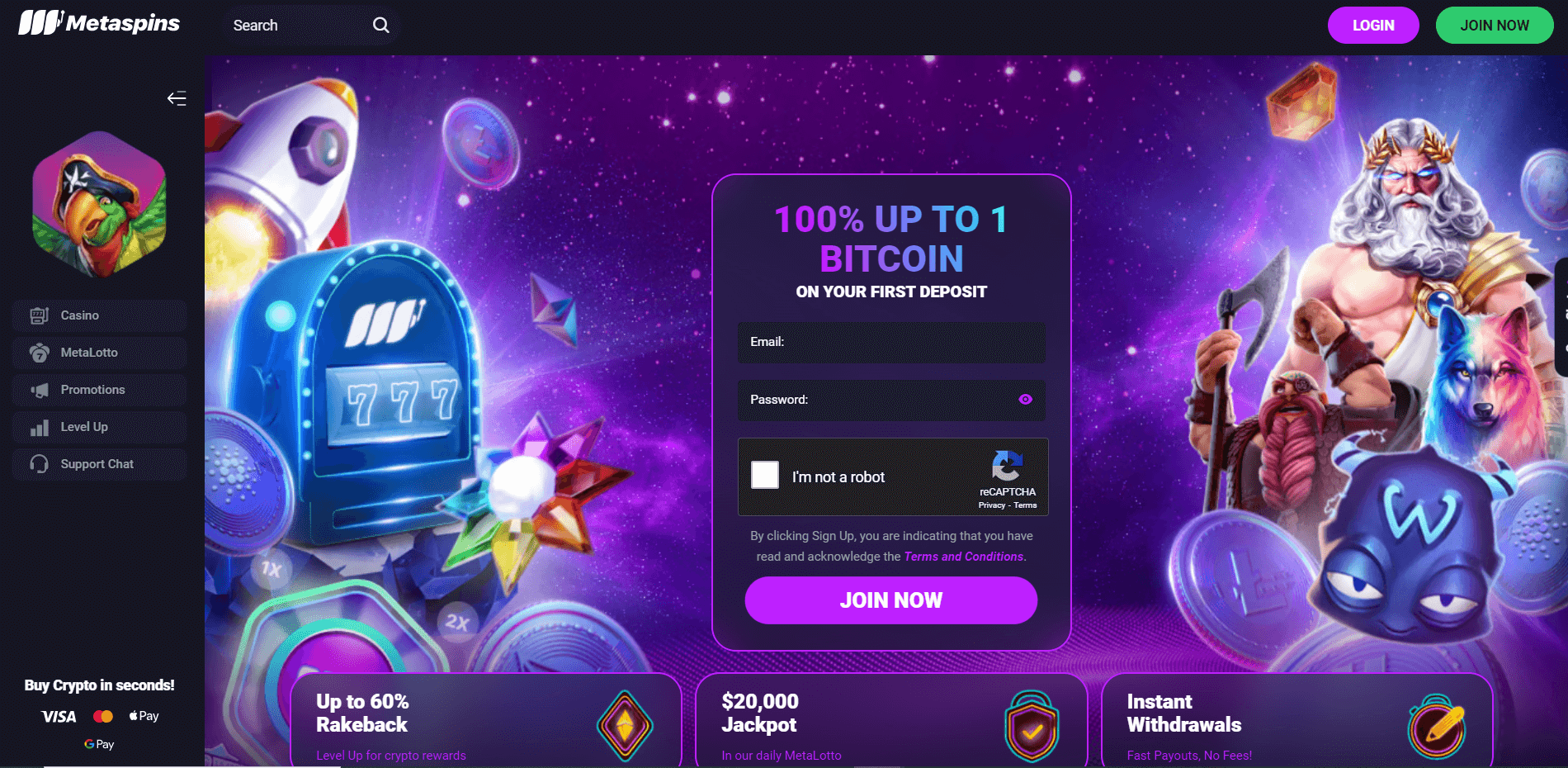 Page d'accueil de Metaspins