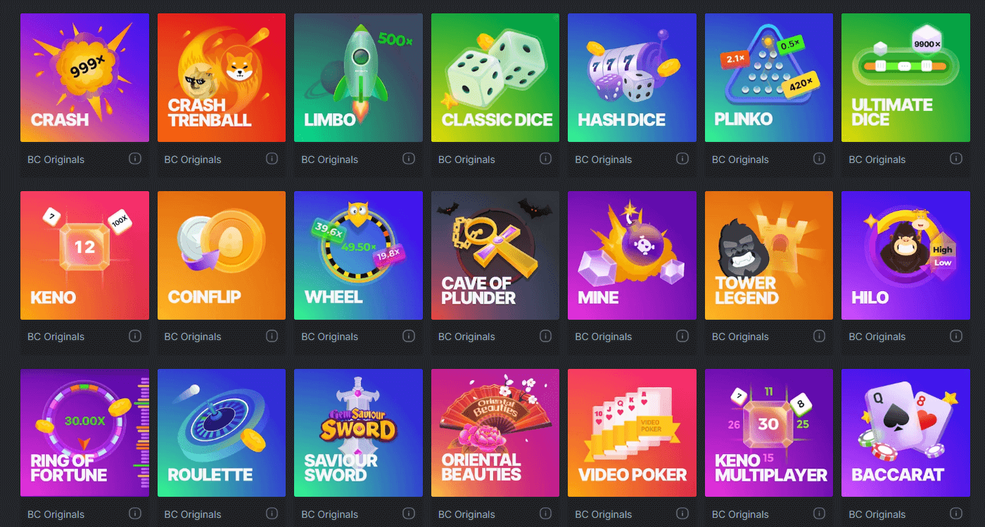 Jeux originaux BC.GAME