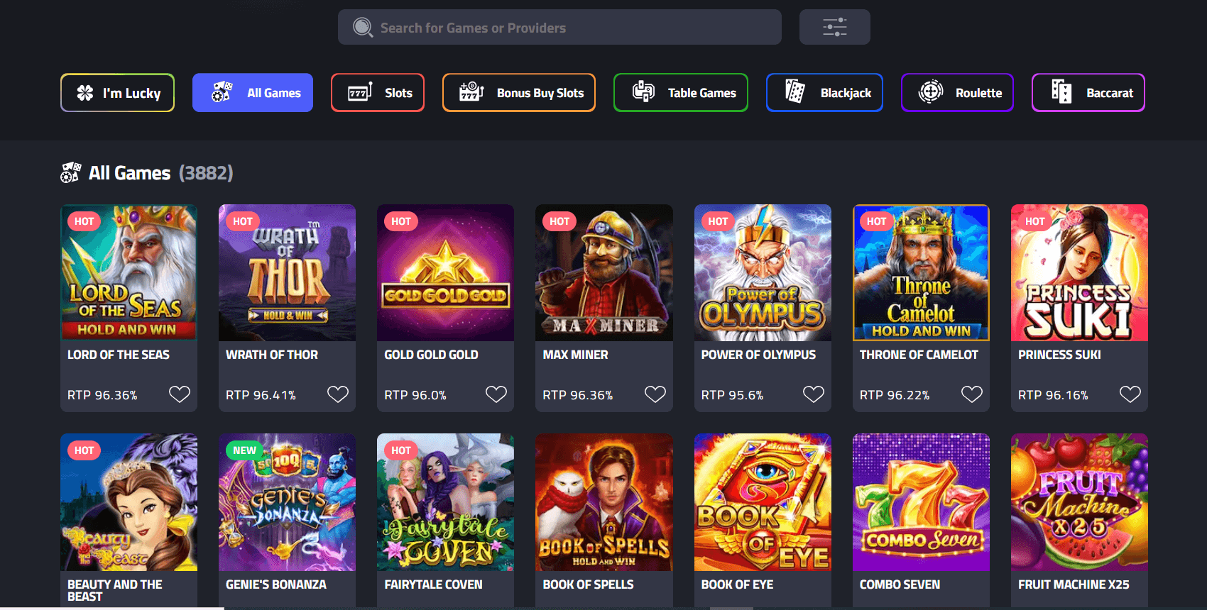 Jeux mBitcasino.io