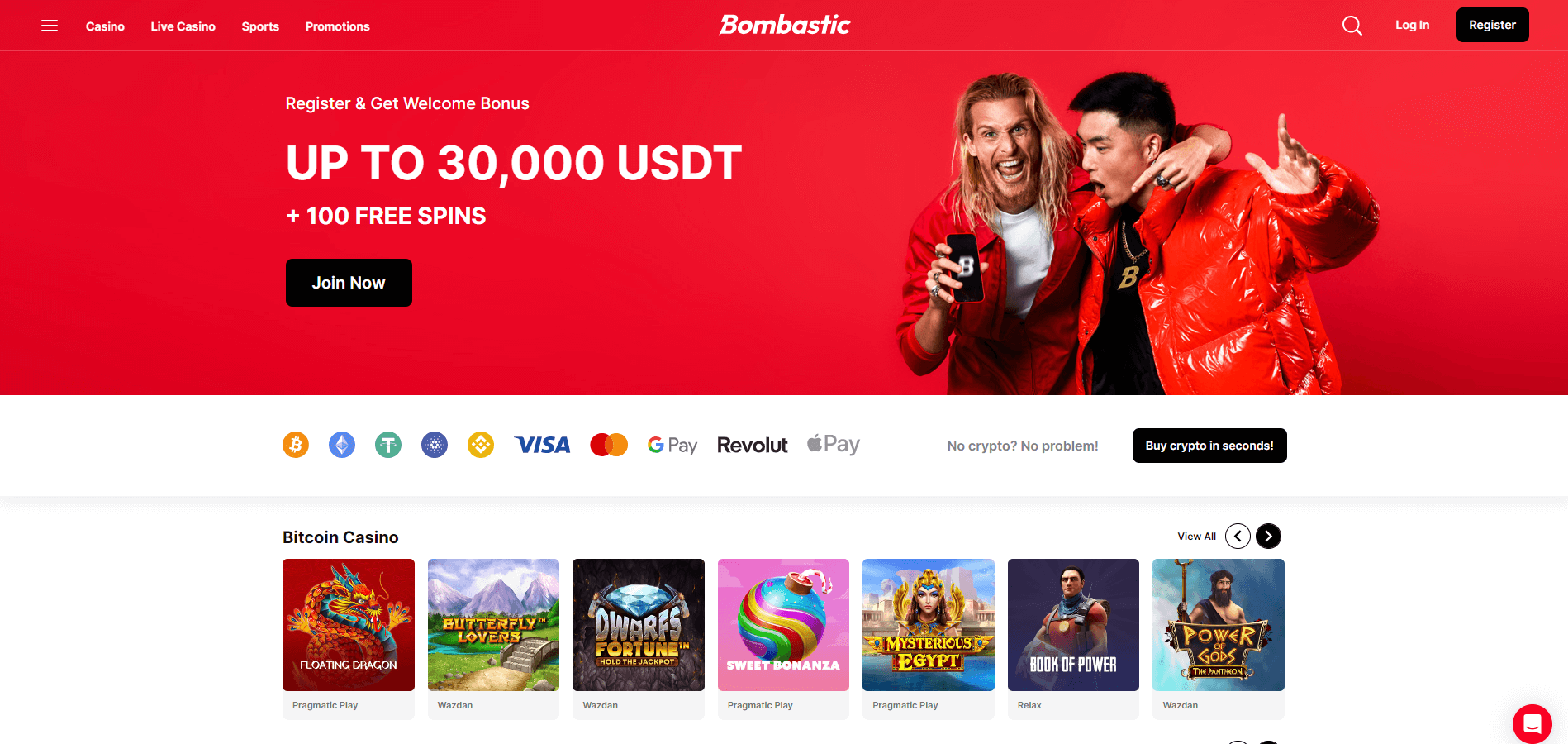 Page d'accueil de Bombastic