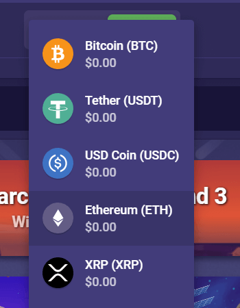 Page de dépôt de Roobet