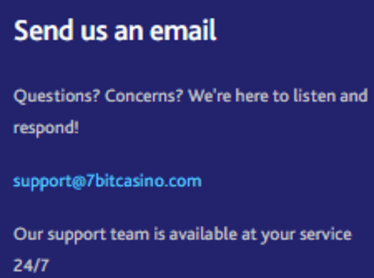 7bitcasino Support par email