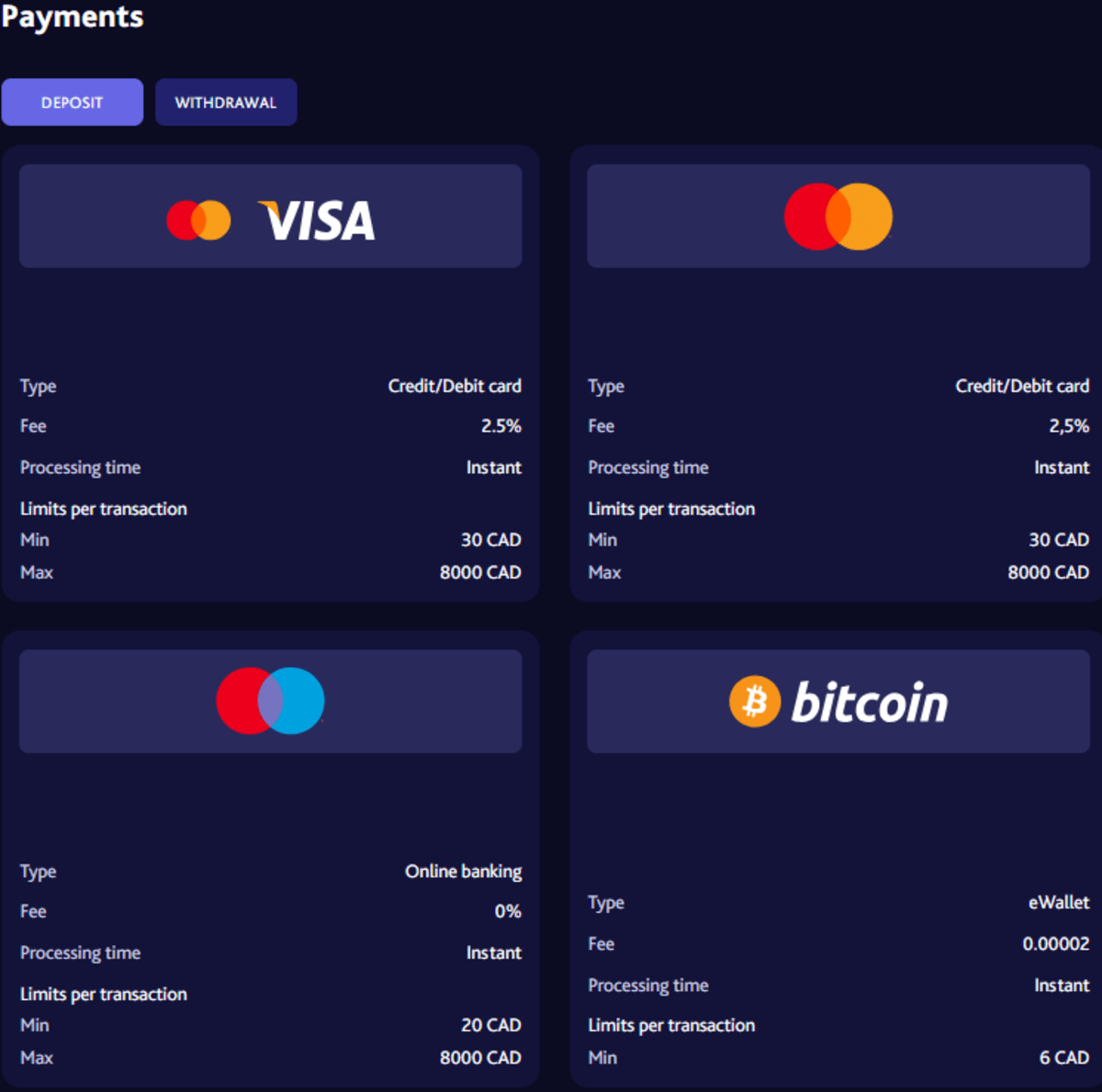 7bitcasino Paiements