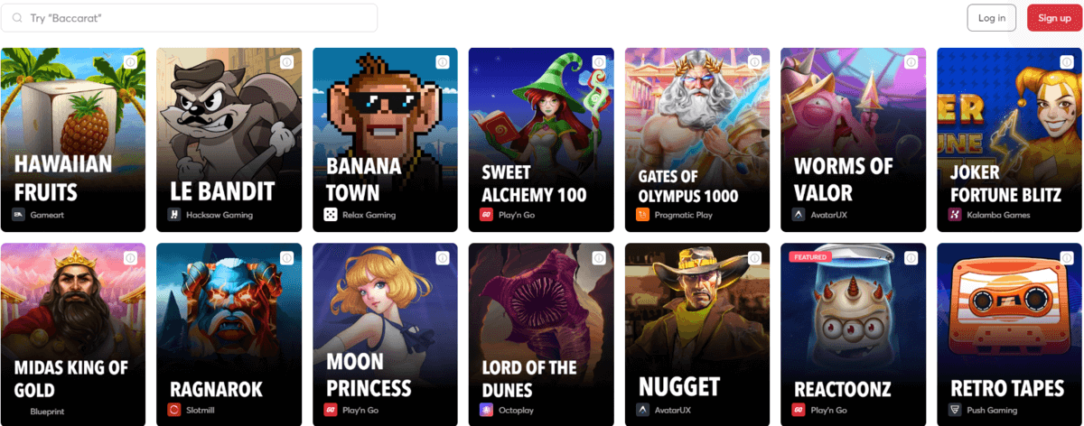 Jeux de casino Bitcasino