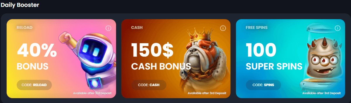 Boosts quotidiens Bitkingz