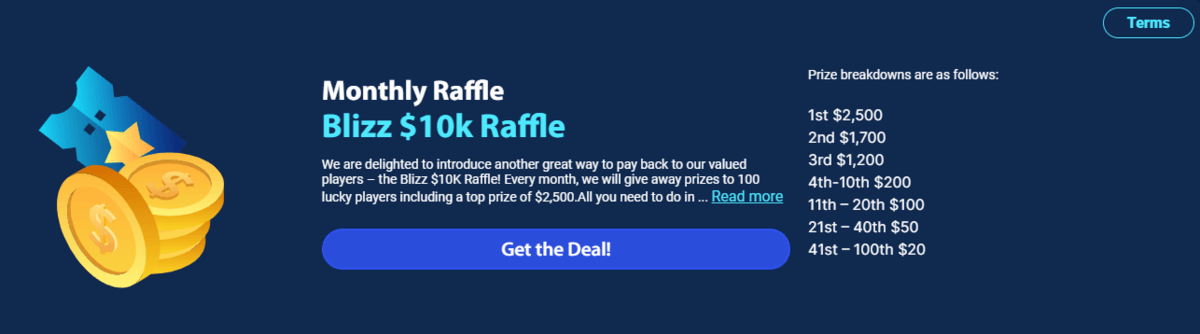 Bonus de tombola mensuels Blizz