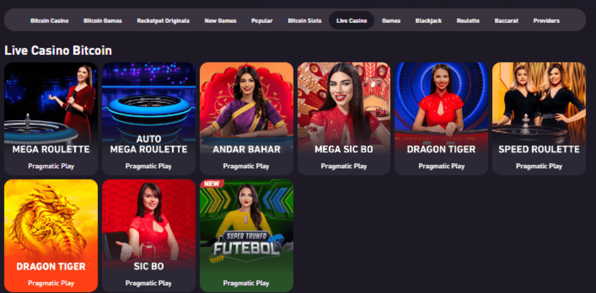 Rocketpot Live-Spielkasino