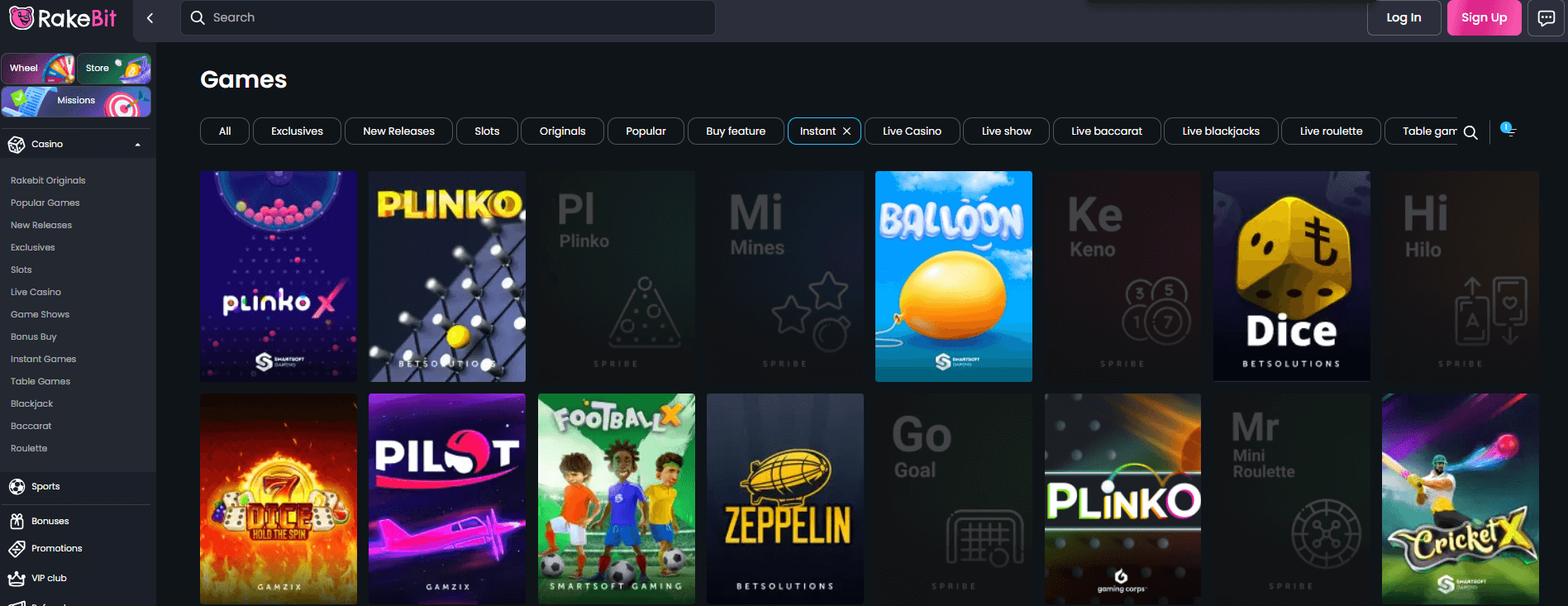 Jeux instantanés Rakebit